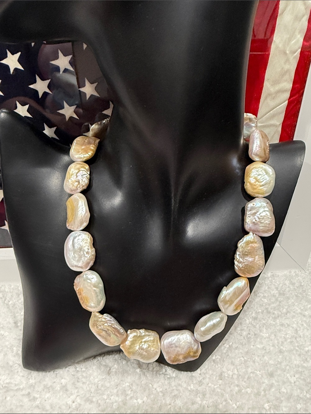Fresh Warer Natural Baroque Pearl Necklace - Iridescent Cream Tones